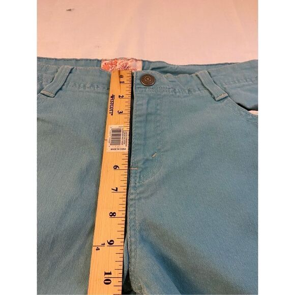 Levi’s stretch Capri denim jean  missy size 14 turquoise - Picture 6 of 6